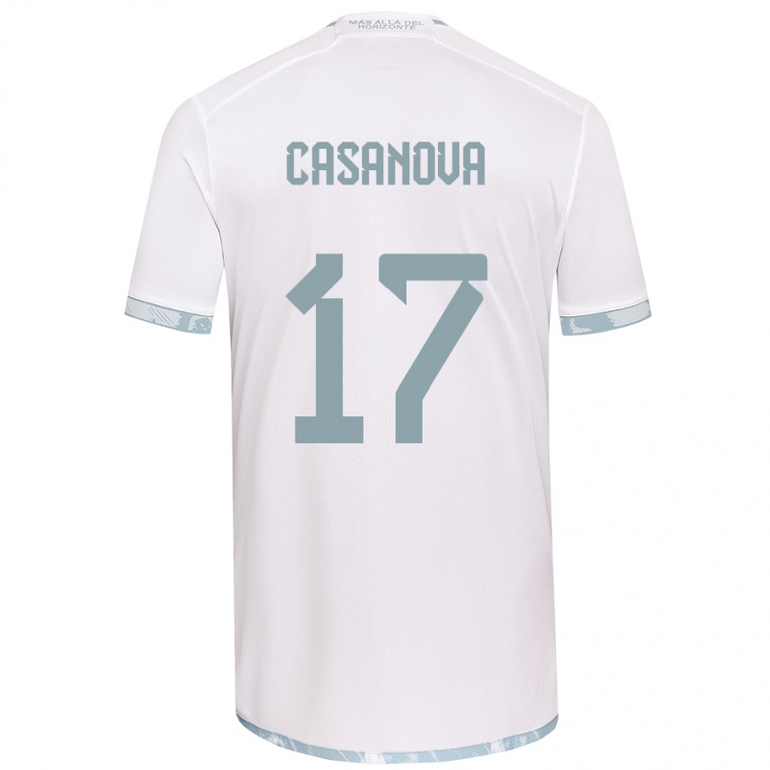 Vaikiškas Luis Casanova #17 Balta Pilka Išvykos Marškinėliai 2024/25 T-Shirt