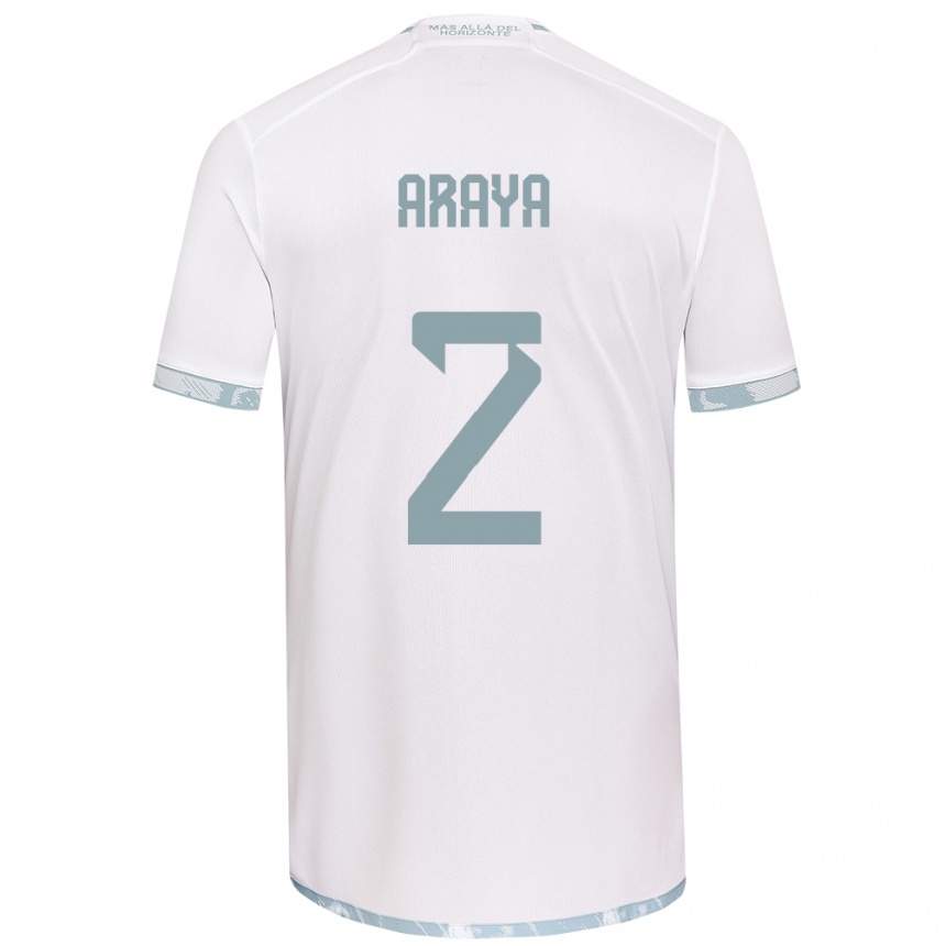 Vaikiškas Fernanda Araya #2 Balta Pilka Išvykos Marškinėliai 2024/25 T-Shirt