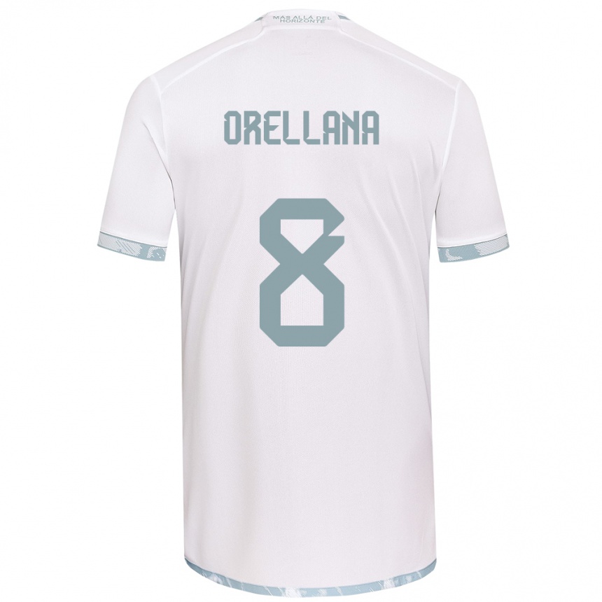 Vaikiškas Denisse Orellana #8 Balta Pilka Išvykos Marškinėliai 2024/25 T-Shirt