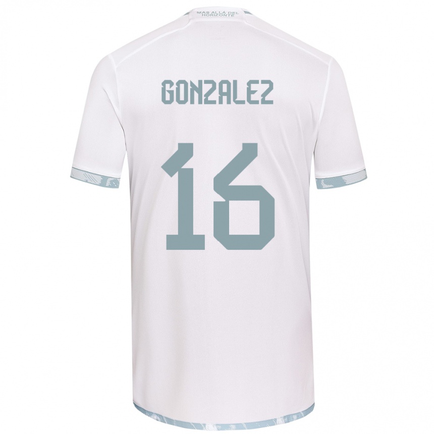 Vaikiškas Monserratt González #16 Balta Pilka Išvykos Marškinėliai 2024/25 T-Shirt