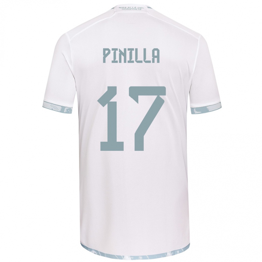 Vaikiškas Fernanda Pinilla #17 Balta Pilka Išvykos Marškinėliai 2024/25 T-Shirt