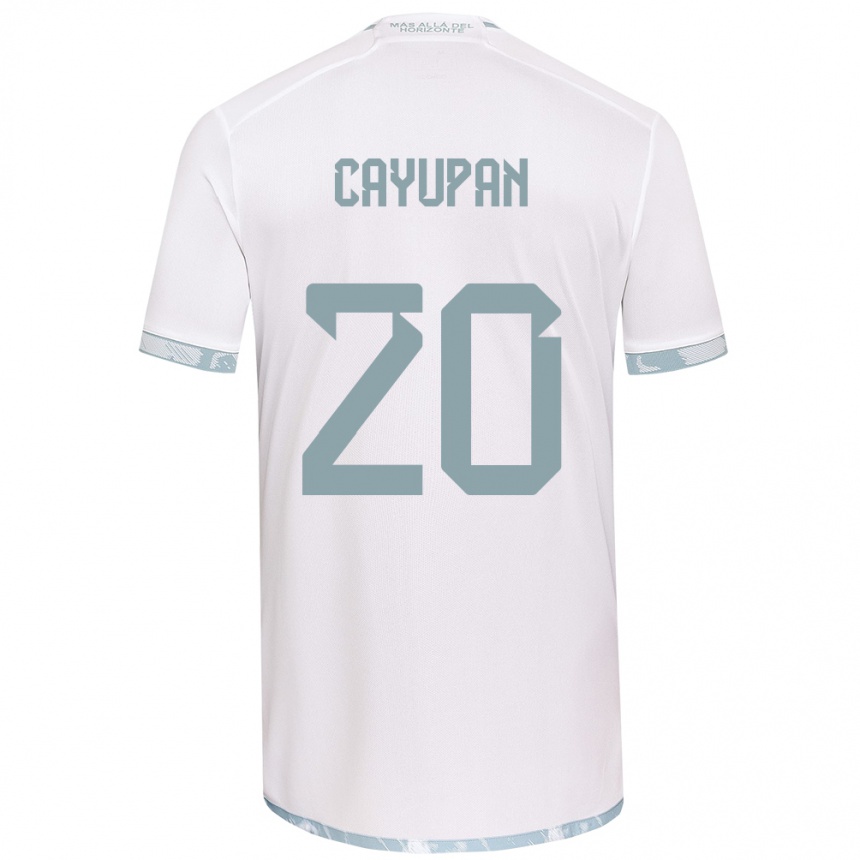 Vaikiškas Natalia Cayupán #20 Balta Pilka Išvykos Marškinėliai 2024/25 T-Shirt