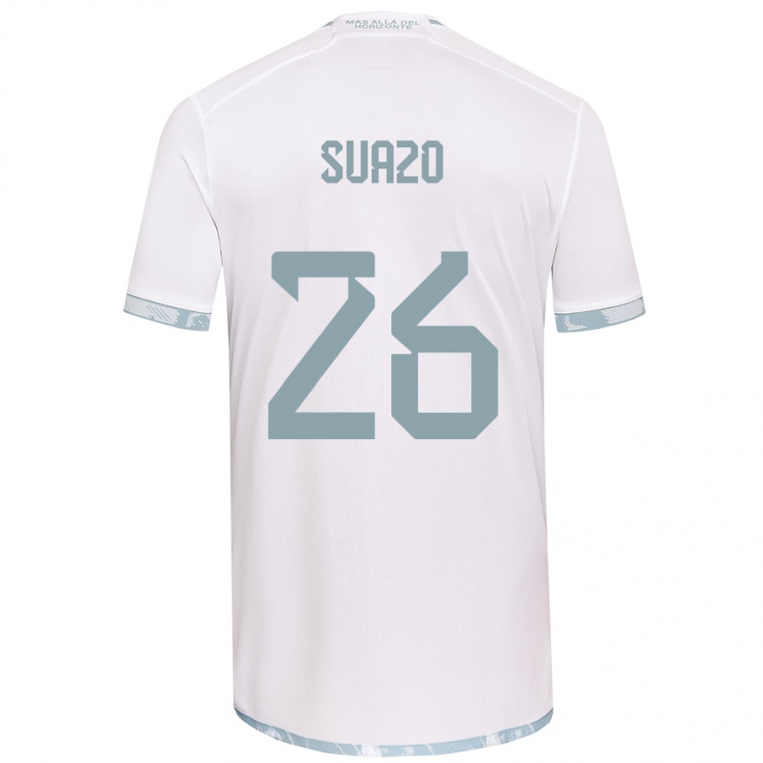 Vaikiškas Gretzel Suazo #26 Balta Pilka Išvykos Marškinėliai 2024/25 T-Shirt