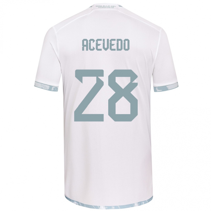 Vaikiškas Florencia Acevedo #28 Balta Pilka Išvykos Marškinėliai 2024/25 T-Shirt