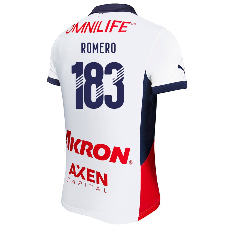 Vaikiškas Javen Romero #183 Balta Raudona Mėlyna Išvykos Marškinėliai 2024/25 T-Shirt