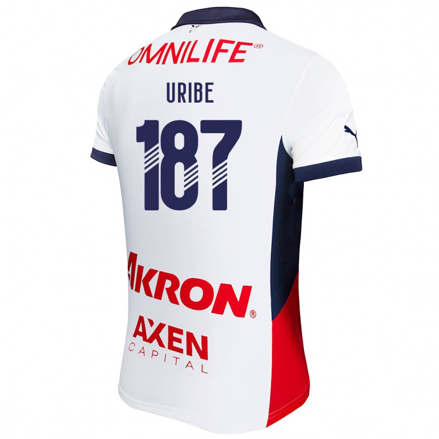 Vaikiškas Juan Uribe #187 Balta Raudona Mėlyna Išvykos Marškinėliai 2024/25 T-Shirt