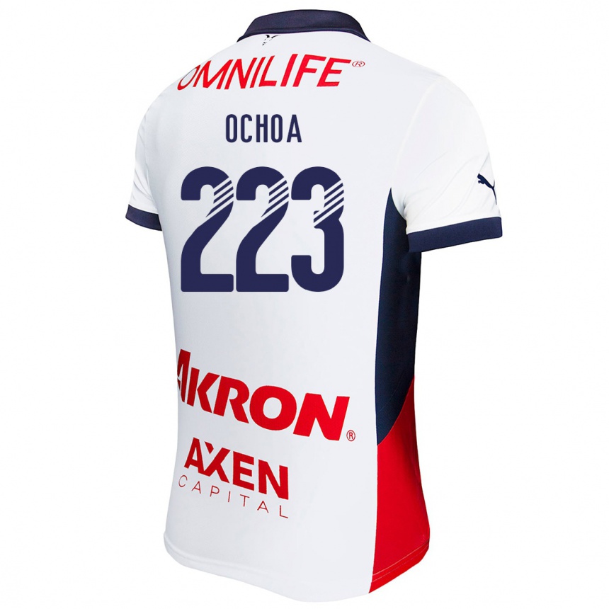 Vaikiškas Diego Ochoa #223 Balta Raudona Mėlyna Išvykos Marškinėliai 2024/25 T-Shirt