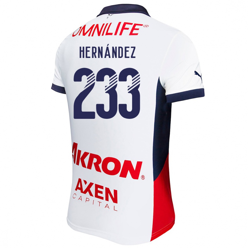 Vaikiškas Zinedine Hernández #233 Balta Raudona Mėlyna Išvykos Marškinėliai 2024/25 T-Shirt