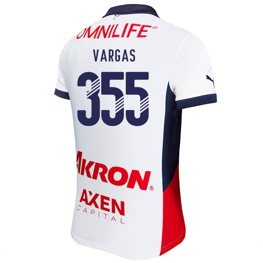 Vaikiškas Edgar Vargas #355 Balta Raudona Mėlyna Išvykos Marškinėliai 2024/25 T-Shirt