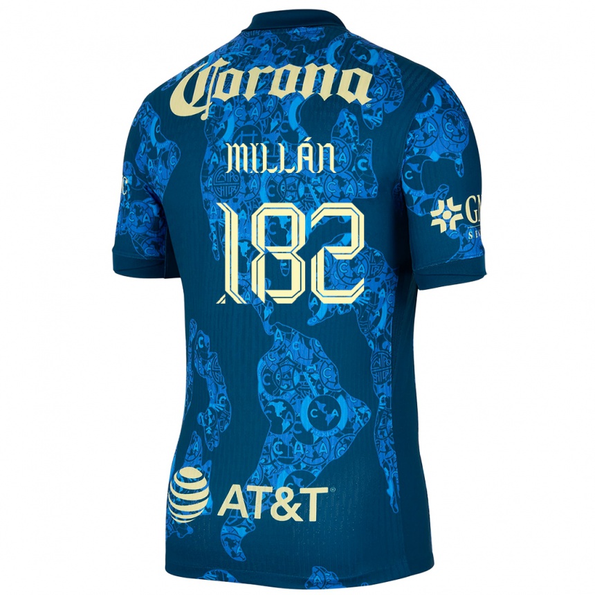 Vaikiškas Daniel Millán #182 Mėlyna Geltona Išvykos Marškinėliai 2024/25 T-Shirt