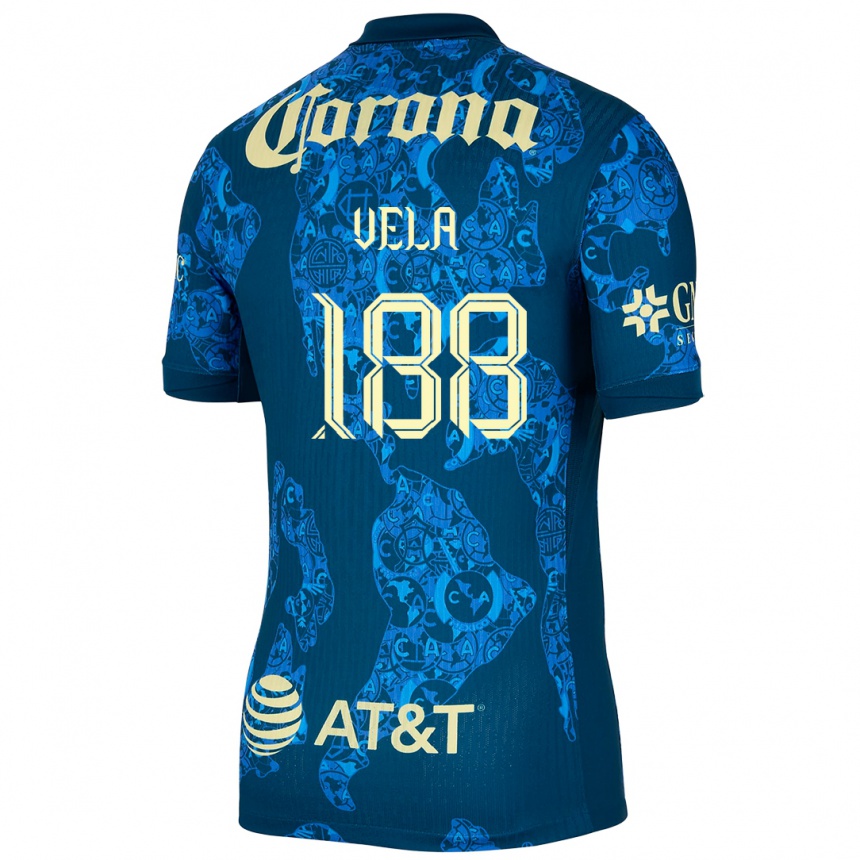 Vaikiškas Christo Vela #188 Mėlyna Geltona Išvykos Marškinėliai 2024/25 T-Shirt