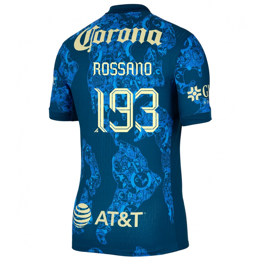 Vaikiškas Franco Rossano #193 Mėlyna Geltona Išvykos Marškinėliai 2024/25 T-Shirt