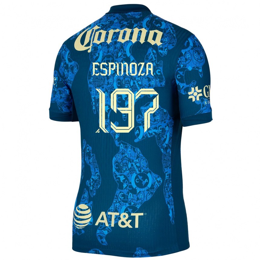 Vaikiškas Dagoberto Espinoza #197 Mėlyna Geltona Išvykos Marškinėliai 2024/25 T-Shirt