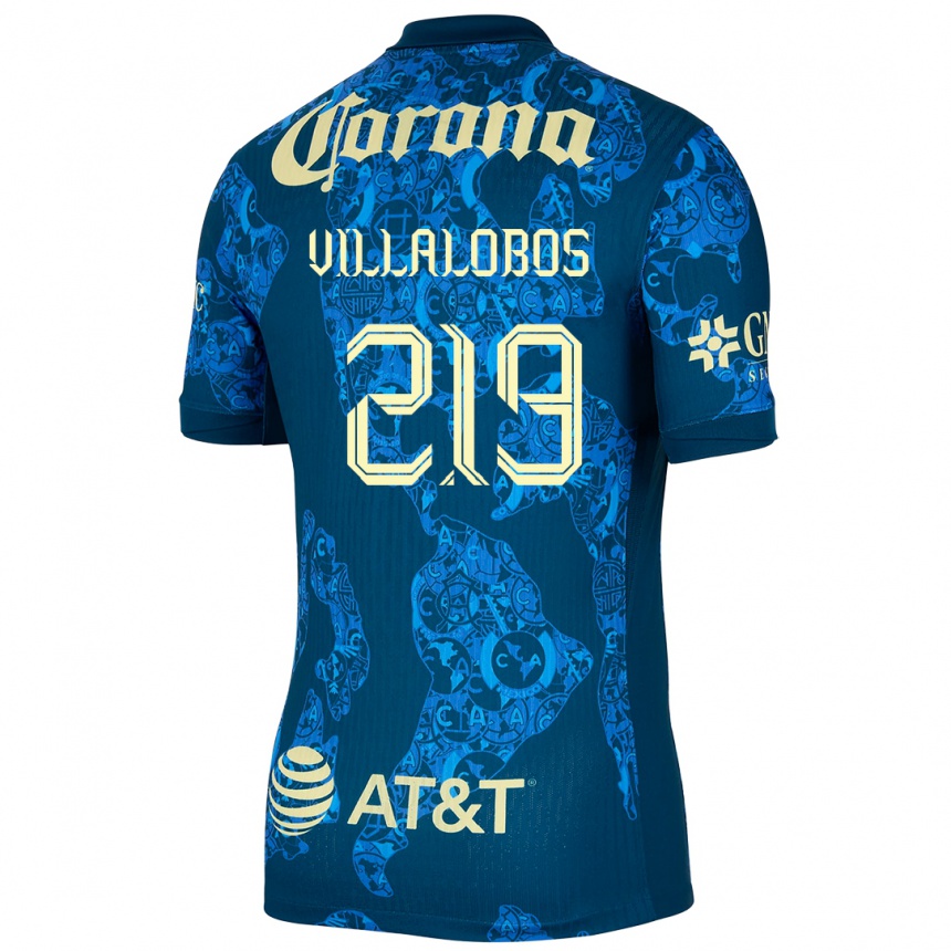 Vaikiškas Patricio Villalobos #219 Mėlyna Geltona Išvykos Marškinėliai 2024/25 T-Shirt