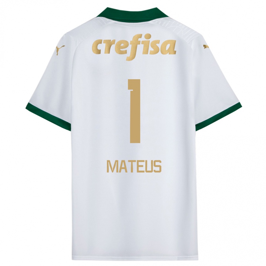 Vaikiškas Mateus #1 Balta Žalia Išvykos Marškinėliai 2024/25 T-Shirt