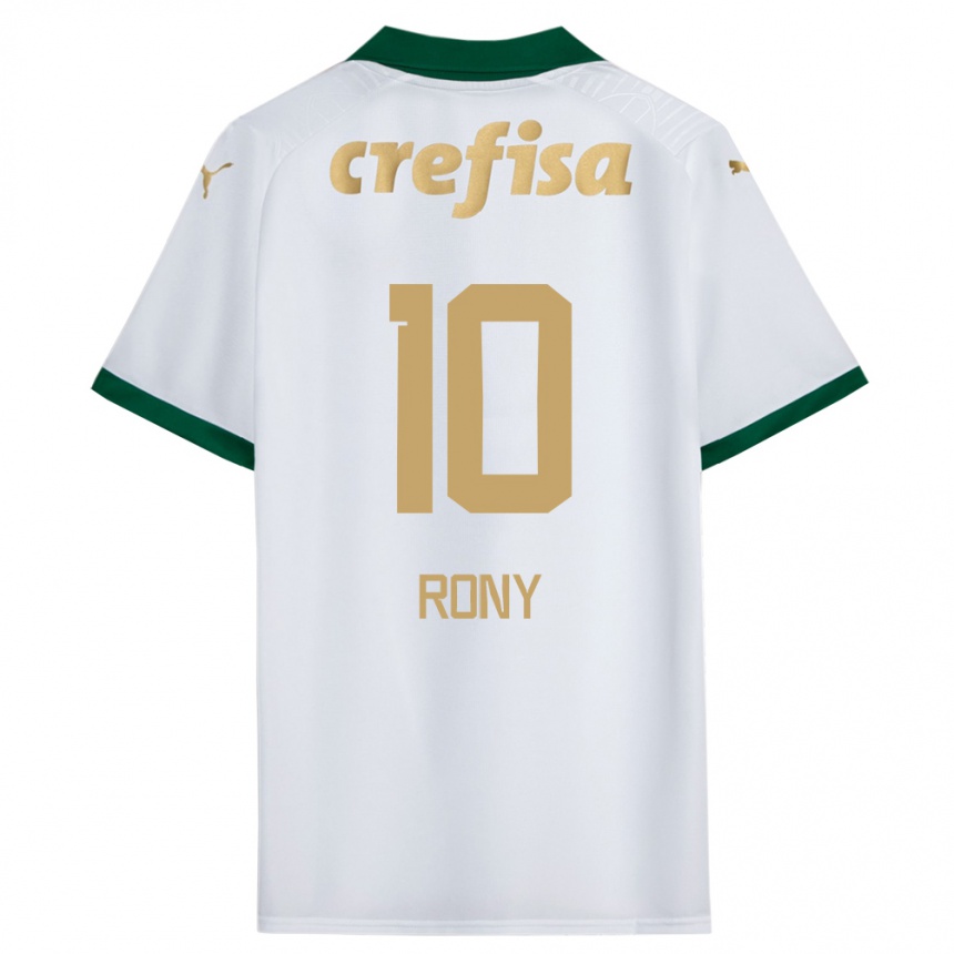 Vaikiškas Rony #10 Balta Žalia Išvykos Marškinėliai 2024/25 T-Shirt