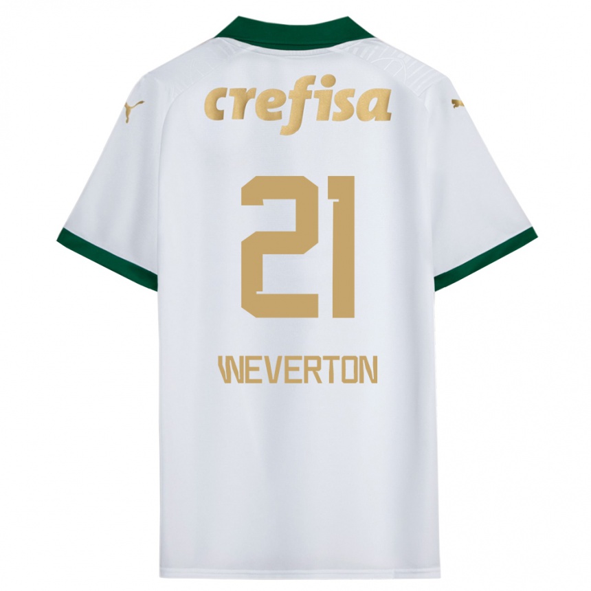 Vaikiškas Weverton #21 Balta Žalia Išvykos Marškinėliai 2024/25 T-Shirt