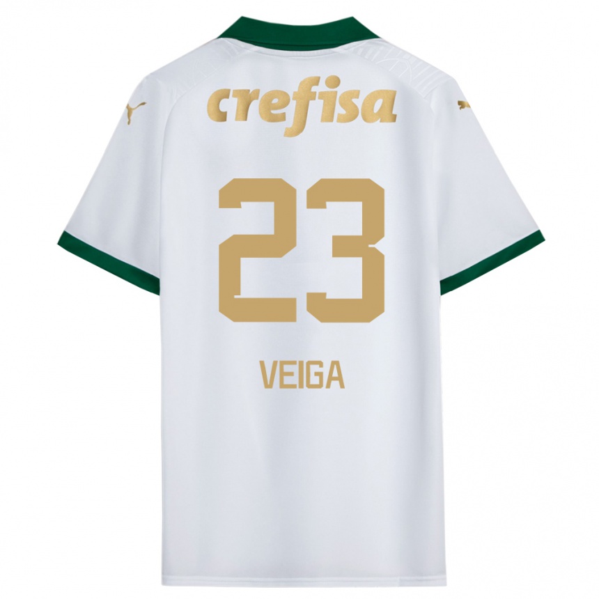 Vaikiškas Raphael Veiga #23 Balta Žalia Išvykos Marškinėliai 2024/25 T-Shirt