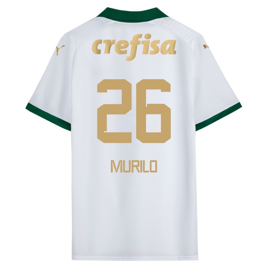 Vaikiškas Murilo #26 Balta Žalia Išvykos Marškinėliai 2024/25 T-Shirt