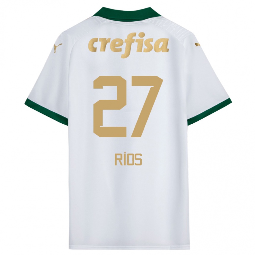 Vaikiškas Richard Ríos #27 Balta Žalia Išvykos Marškinėliai 2024/25 T-Shirt