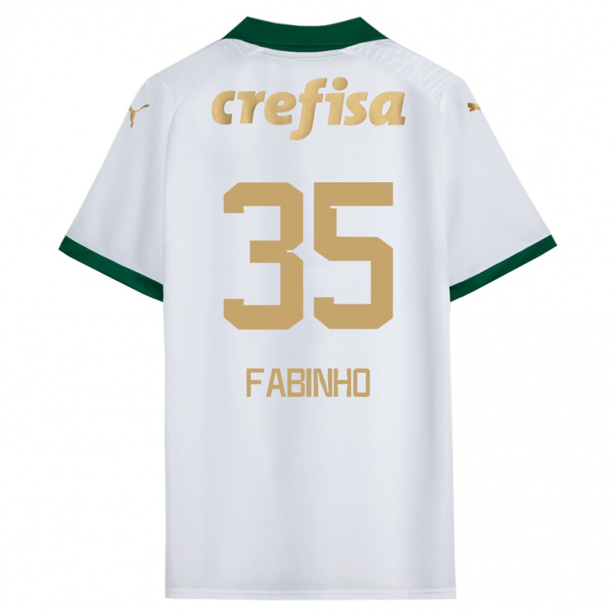 Vaikiškas Fabinho #35 Balta Žalia Išvykos Marškinėliai 2024/25 T-Shirt