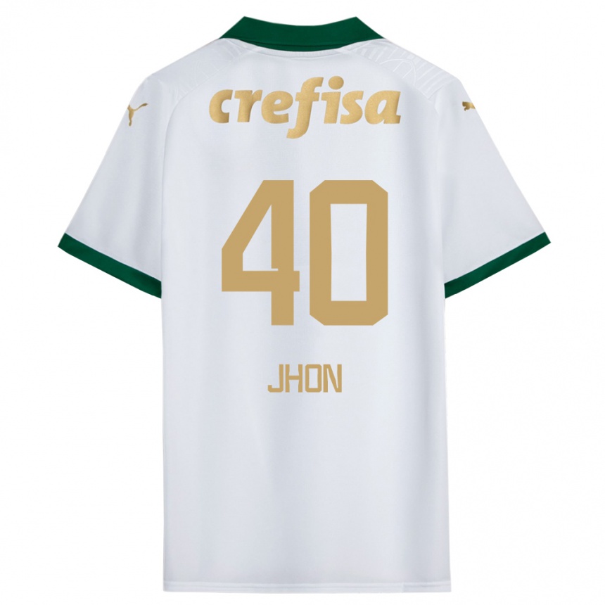 Vaikiškas Jhon Jhon #40 Balta Žalia Išvykos Marškinėliai 2024/25 T-Shirt