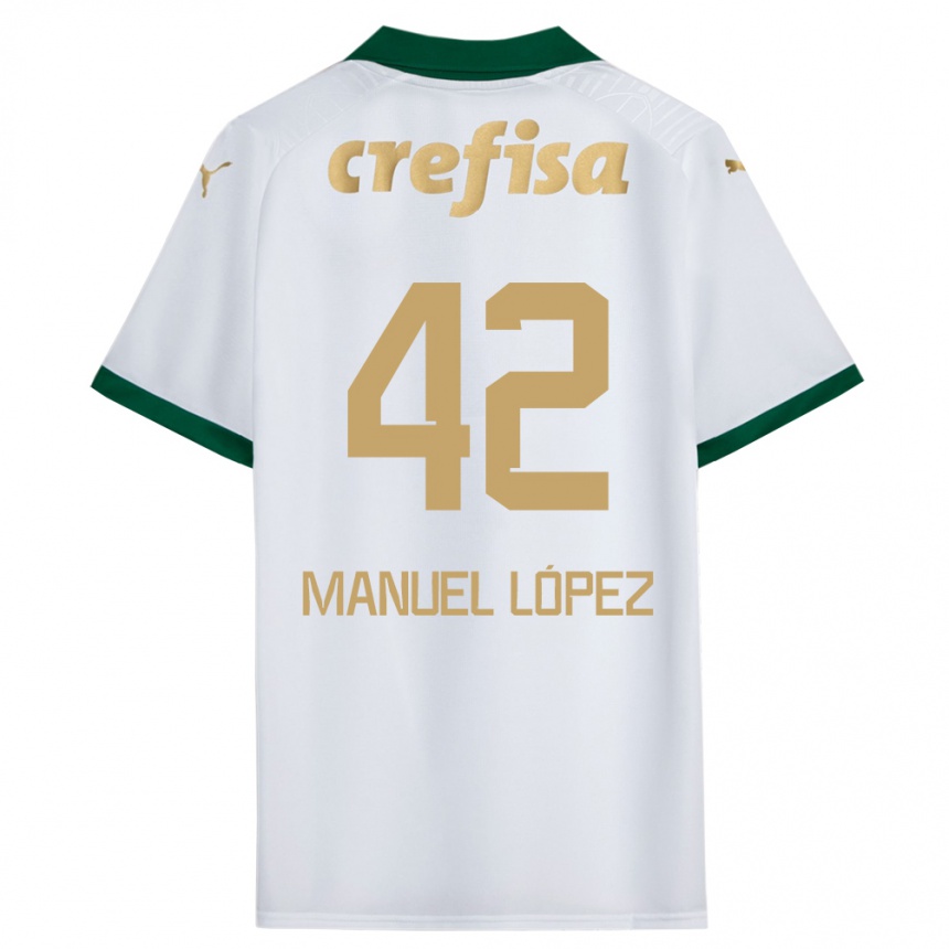 Vaikiškas José Manuel López #42 Balta Žalia Išvykos Marškinėliai 2024/25 T-Shirt