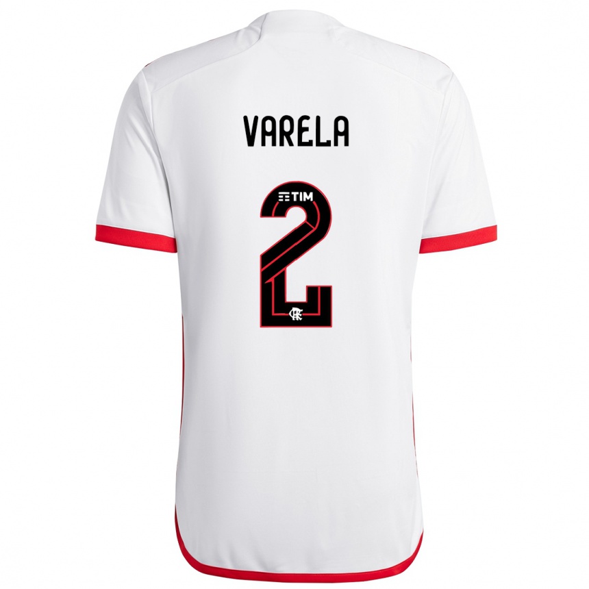 Vaikiškas Guillermo Varela #2 Balta Raudona Išvykos Marškinėliai 2024/25 T-Shirt