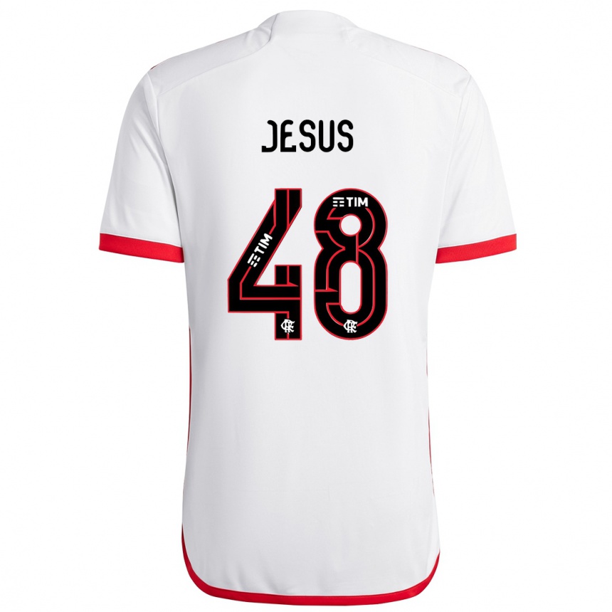 Vaikiškas Igor Jesus #48 Balta Raudona Išvykos Marškinėliai 2024/25 T-Shirt