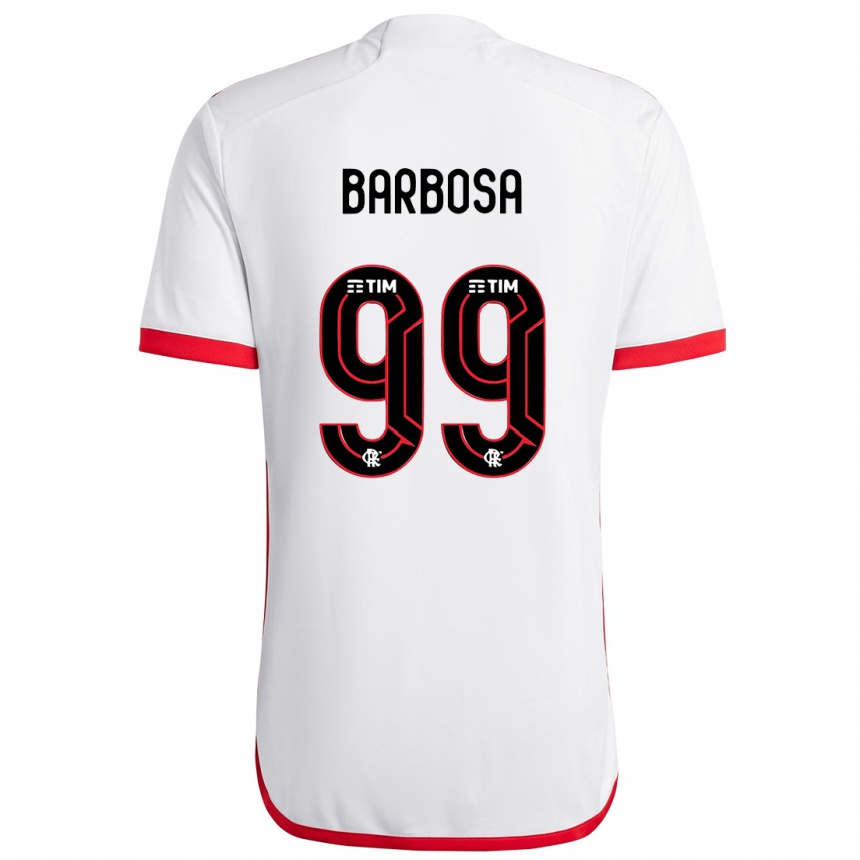 Vaikiškas Gabriel Barbosa #99 Balta Raudona Išvykos Marškinėliai 2024/25 T-Shirt