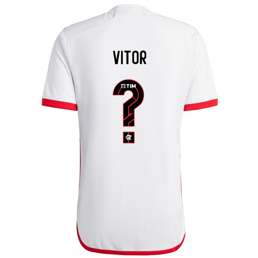 Vaikiškas João Vitor #0 Balta Raudona Išvykos Marškinėliai 2024/25 T-Shirt