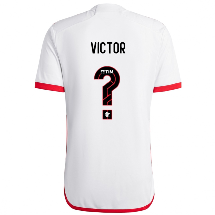 Vaikiškas João Victor #0 Balta Raudona Išvykos Marškinėliai 2024/25 T-Shirt