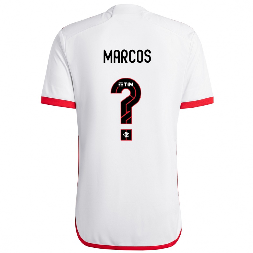 Vaikiškas João Marcos #0 Balta Raudona Išvykos Marškinėliai 2024/25 T-Shirt