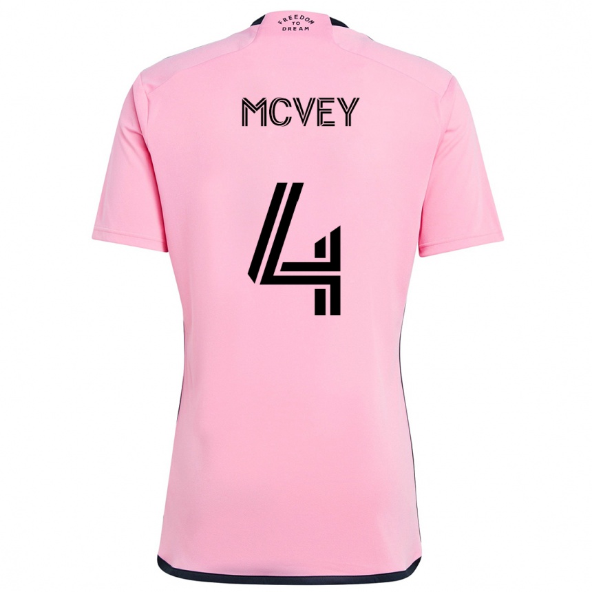 Vyrai Christopher Mcvey #4 Rožinis Namų Marškinėliai 2024/25 T-Shirt