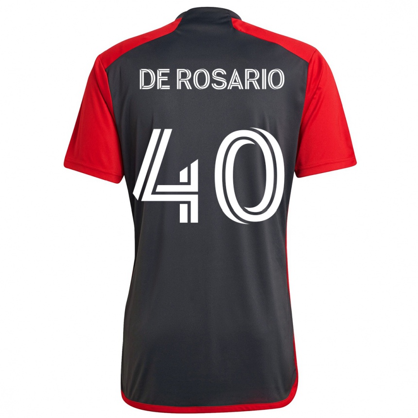 Vyrai Adisa De Rosario #40 Pilka Raudona Namų Marškinėliai 2024/25 T-Shirt