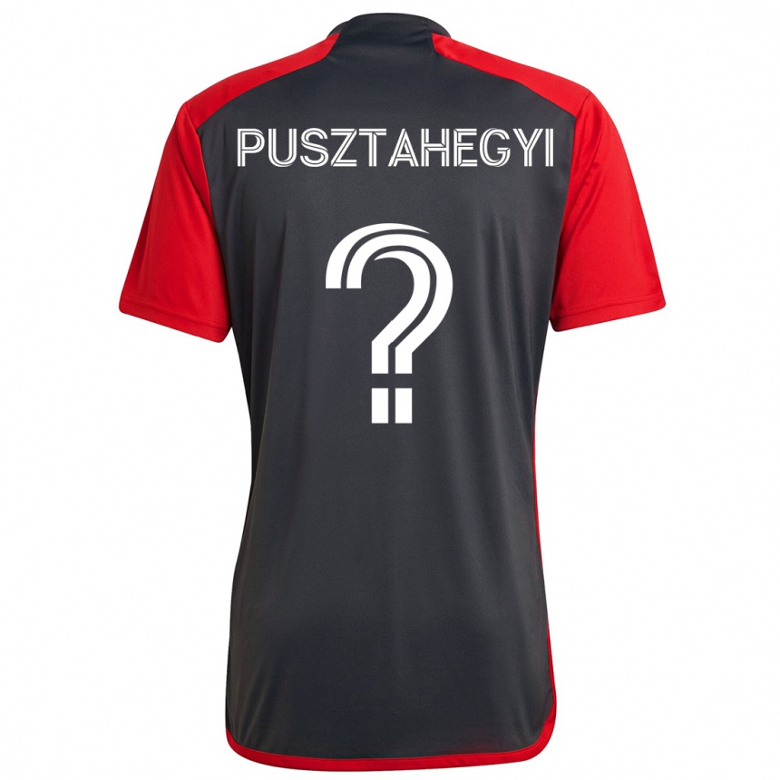 Vyrai Tristan Pusztahegyi #0 Pilka Raudona Namų Marškinėliai 2024/25 T-Shirt