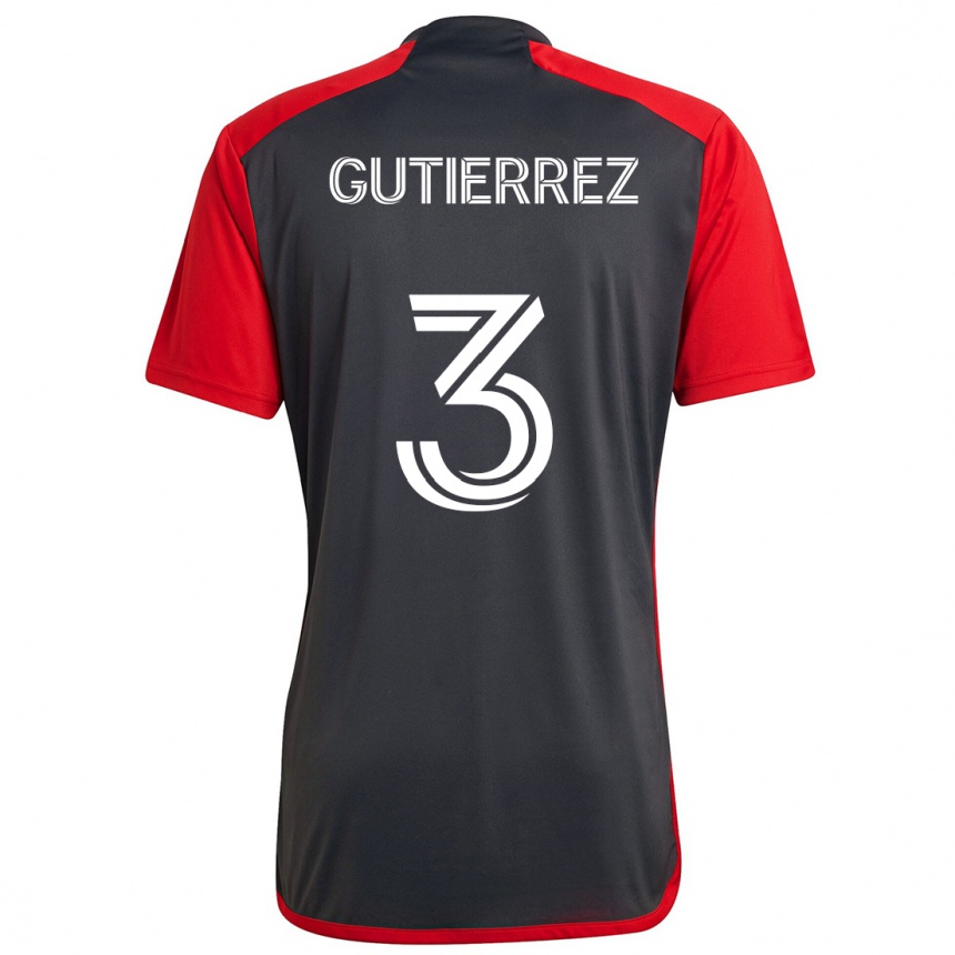 Vyrai Cristián Gutiérrez #3 Pilka Raudona Namų Marškinėliai 2024/25 T-Shirt