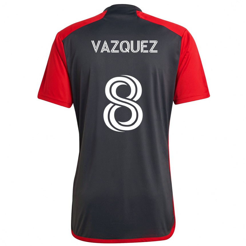 Vyrai Víctor Vázquez #8 Pilka Raudona Namų Marškinėliai 2024/25 T-Shirt