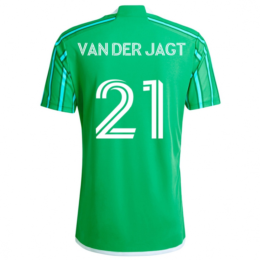 Vyrai Olivia Van Der Jagt #21 Žalia Balta Namų Marškinėliai 2024/25 T-Shirt