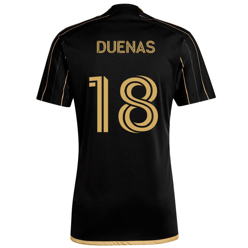 Vyrai Érik Dueñas #18 Juodas Auksas Namų Marškinėliai 2024/25 T-Shirt