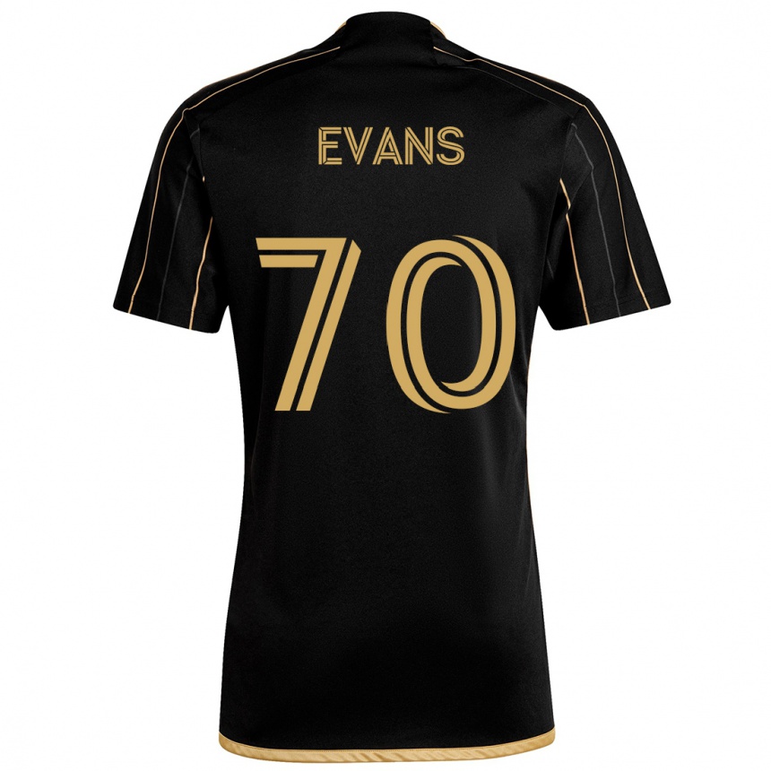 Vyrai Matthew Evans #70 Juodas Auksas Namų Marškinėliai 2024/25 T-Shirt