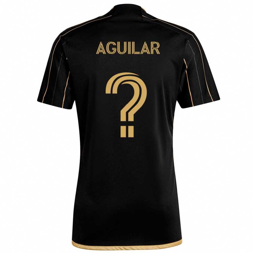 Vyrai Adrián Aguilar #0 Juodas Auksas Namų Marškinėliai 2024/25 T-Shirt