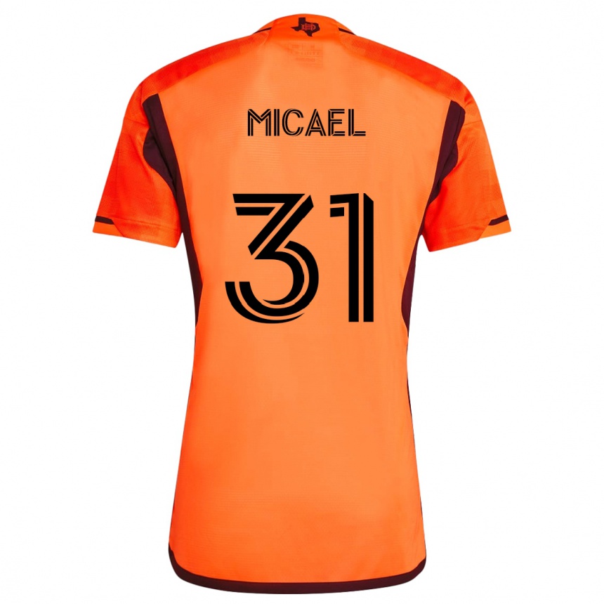 Vyrai Micael #31 Oranžinė Juoda Namų Marškinėliai 2024/25 T-Shirt