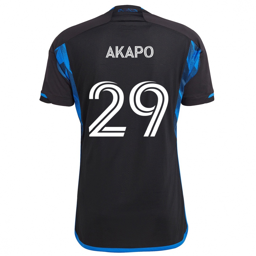 Vyrai Carlos Akapo #29 Mėlyna Juoda Namų Marškinėliai 2024/25 T-Shirt