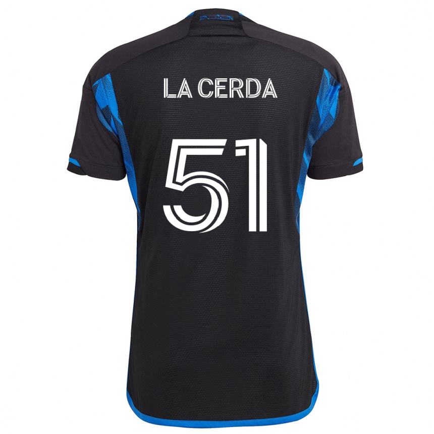 Vyrai Eric De La Cerda #51 Mėlyna Juoda Namų Marškinėliai 2024/25 T-Shirt