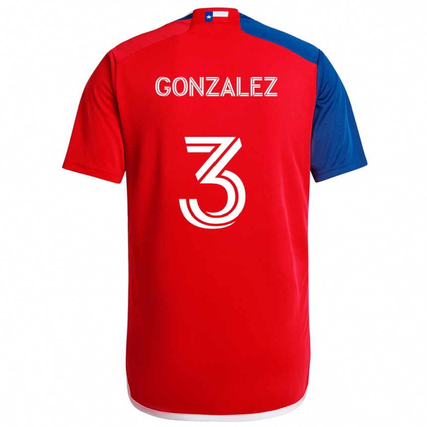 Vyrai Omar González #3 Mėlyna Raudona Namų Marškinėliai 2024/25 T-Shirt