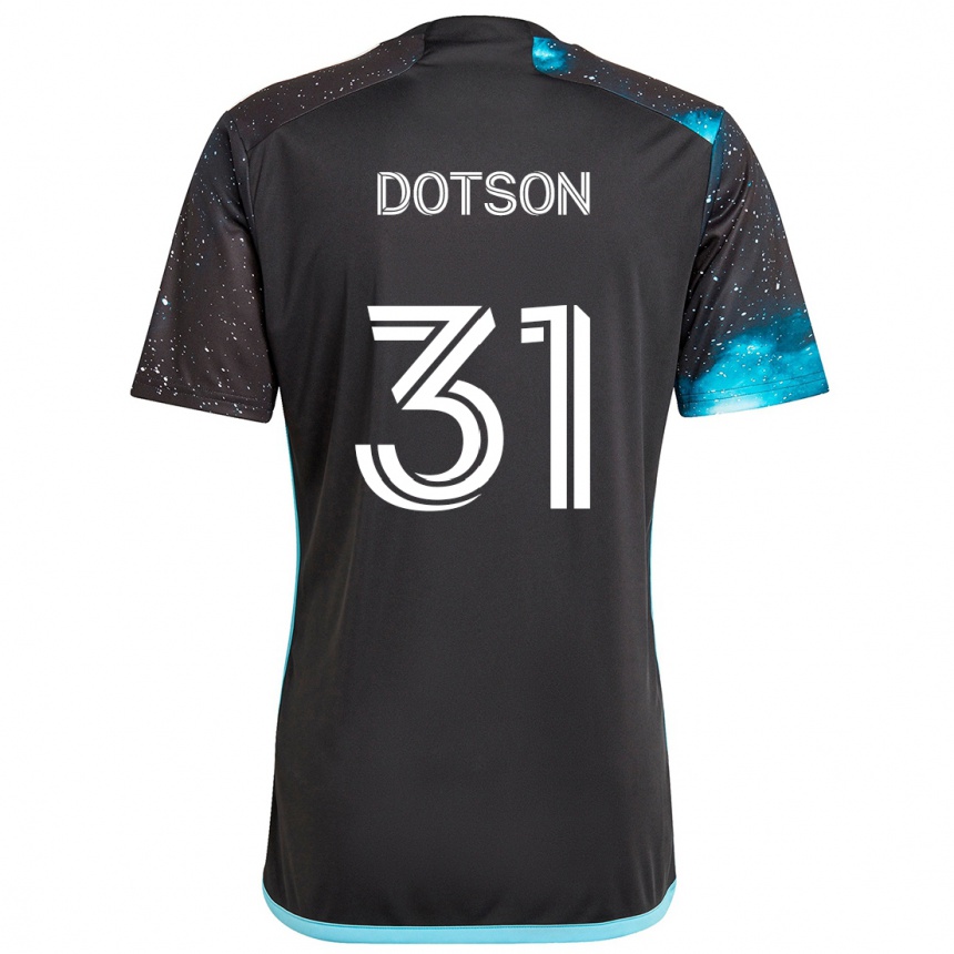 Vyrai Hassani Dotson #31 Juoda Mėlyna Namų Marškinėliai 2024/25 T-Shirt