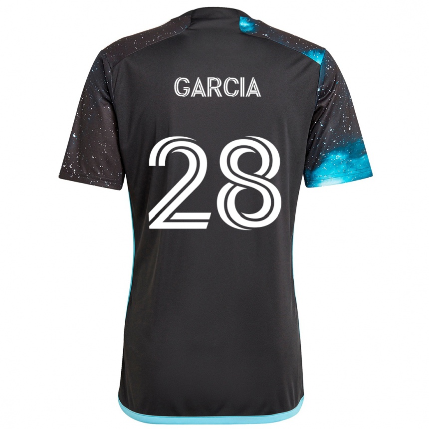 Vyrai Mender García #28 Juoda Mėlyna Namų Marškinėliai 2024/25 T-Shirt