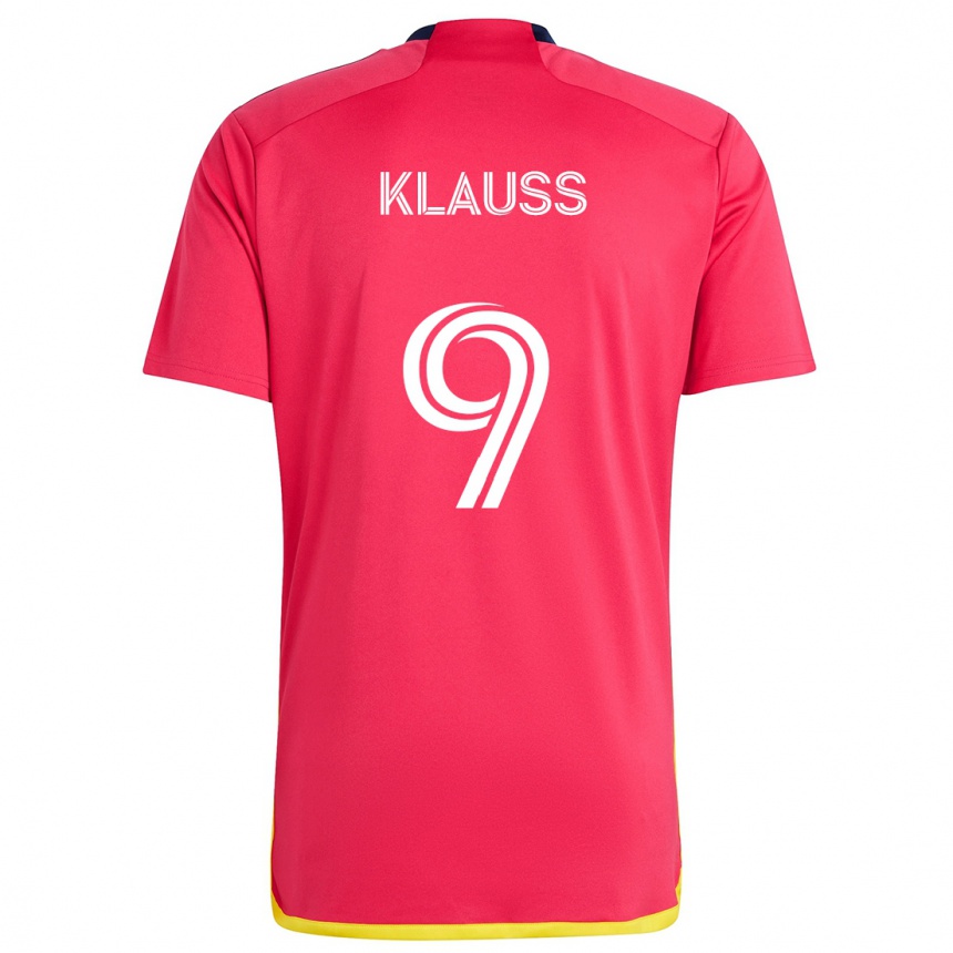 Vyrai João Klauss #9 Raudona Melyna Namų Marškinėliai 2024/25 T-Shirt