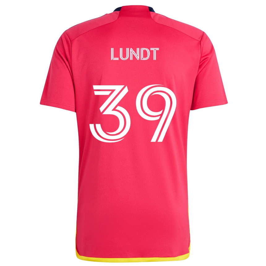 Vyrai Ben Lundt #39 Raudona Melyna Namų Marškinėliai 2024/25 T-Shirt